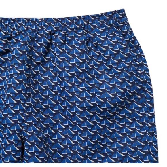 Uniqlo Short Men’s M Blue Geometric Swim Active Shorts 5.5" Mesh Liner Shorts - Picture 6 of 16